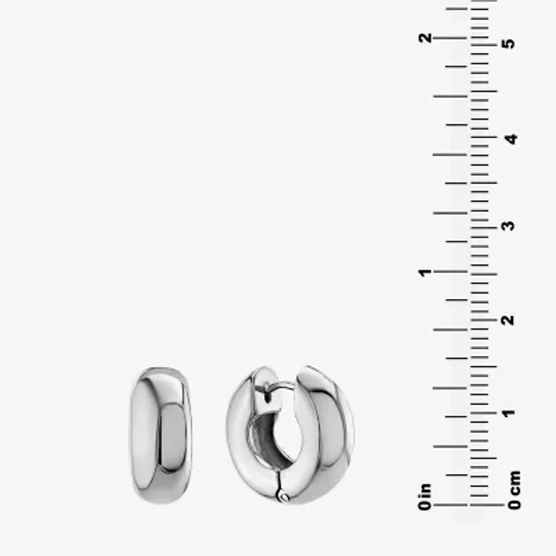 Womens Sterling Silver 16.2mm Hoop Earrings