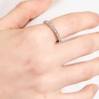 Womens 21.5MM Cubic Zirconia Sterling Silver Band