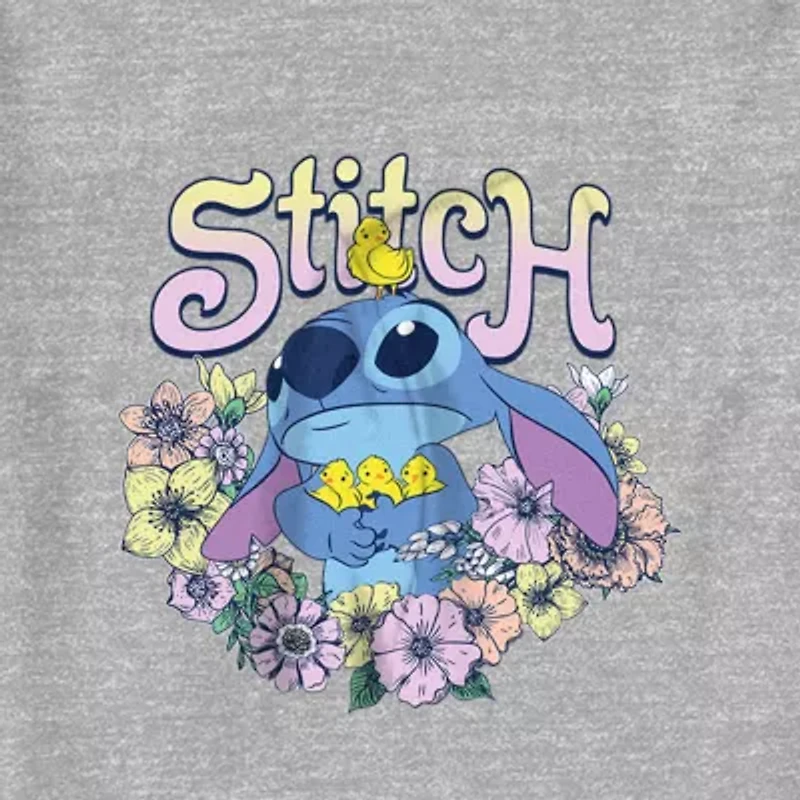 Disney Collection Toddler Girls Crew Neck Short Sleeve Regular Fit Lilo & Stitch Graphic T-Shirt