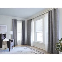 Fieldcrest Heritage Allegria Grommet Top Energy Saving Embroidered 100% Blackout Single Curtain Panel