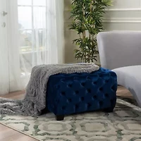 Jaymee Wooden Tufted Ottoman