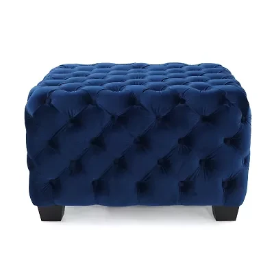 Jaymee Wooden Tufted Ottoman