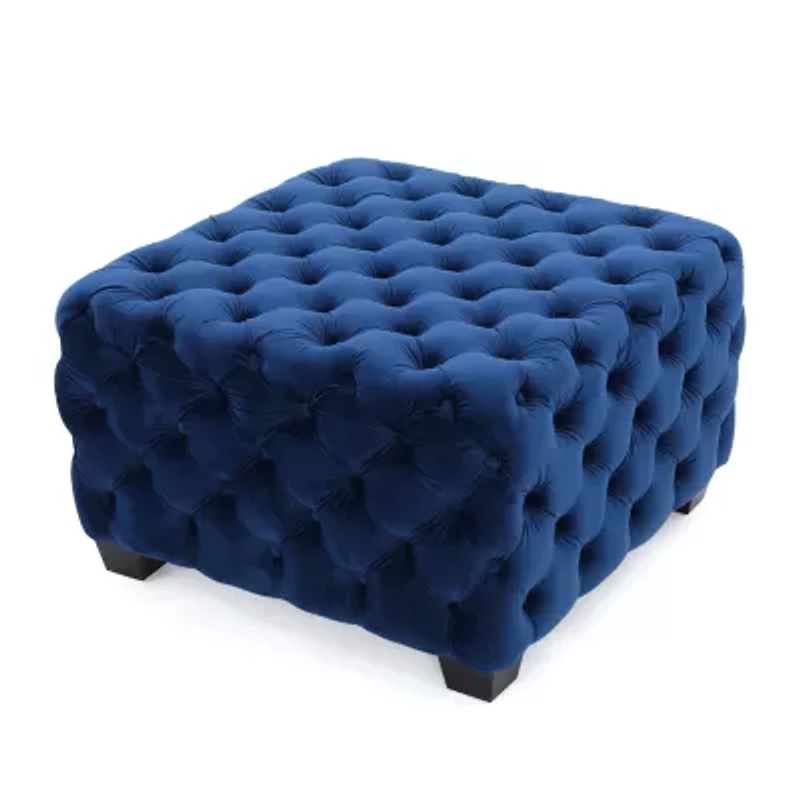 Jaymee Wooden Tufted Ottoman