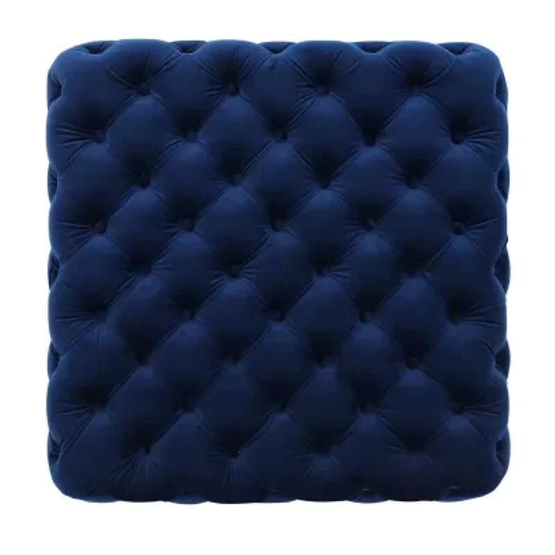 Jaymee Wooden Tufted Ottoman