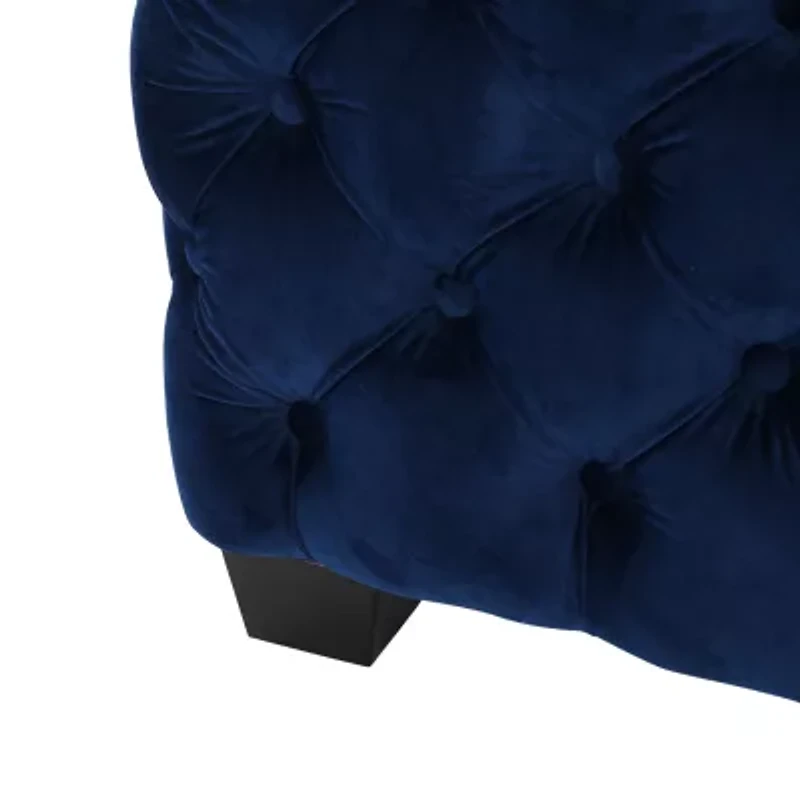 Jaymee Wooden Tufted Ottoman