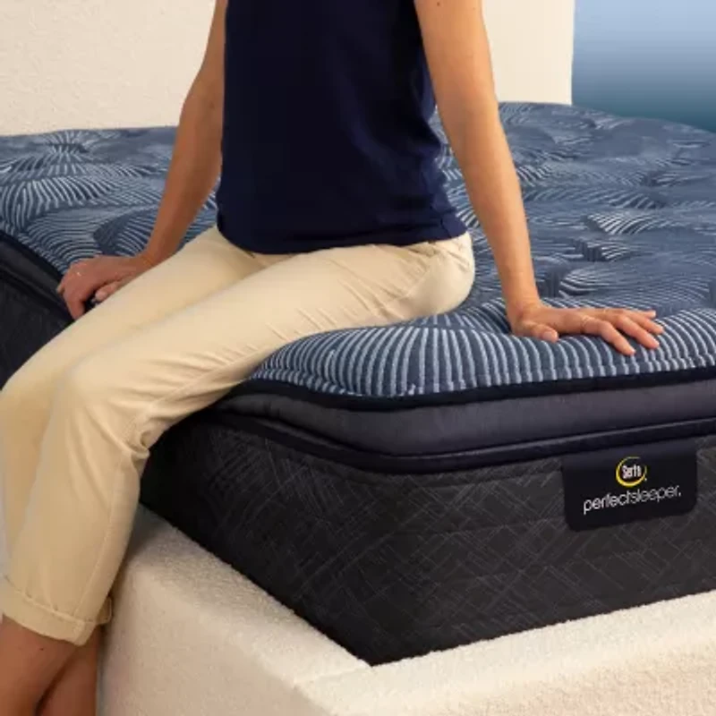 Serta Perfect Sleeper Cobalt Calm 15.25" Plush Pillow Top - Mattress + Box Spring