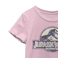Little & Big Kid Girls Crew Neck Short Sleeve Regular Fit Jurassic World Graphic T-Shirt