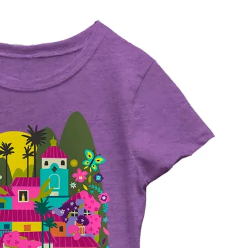 Disney Encanto Little & Big Kid Girls Crew Neck Short Sleeve Slim Fit Graphic T-Shirt