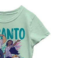 Disney Encanto Little & Big Kid Girls Crew Neck Short Sleeve Slim Fit Graphic T-Shirt