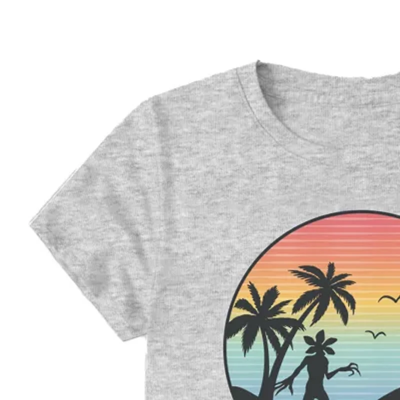 Little & Big Kid Girls Crew Neck Short Sleeve Regular Fit Stranger Things Graphic T-Shirt