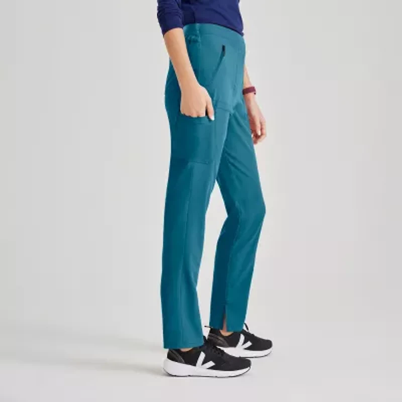 Barco Unify Bup601 Purpose 5-Pocket High-Rise Slim Leg Womens Petite Stretch Fabric Moisture Wicking Scrub Pant