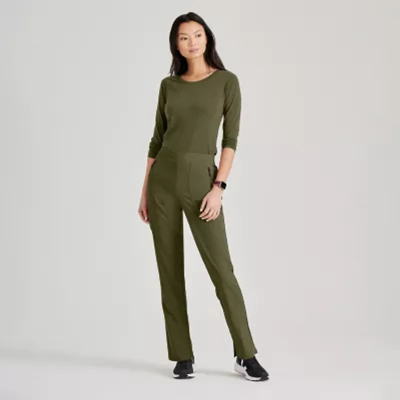 Barco Unify Bup601 Purpose 5-Pocket High-Rise Slim Leg Womens Petite Stretch Fabric Moisture Wicking Scrub Pant