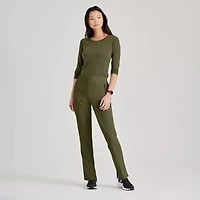 Barco Unify Bup601 Purpose 5-Pocket High-Rise Slim Leg Womens Petite Stretch Fabric Moisture Wicking Scrub Pant
