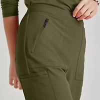 Barco Unify Bup601 Purpose 5-Pocket High-Rise Slim Leg Womens Petite Stretch Fabric Moisture Wicking Scrub Pant