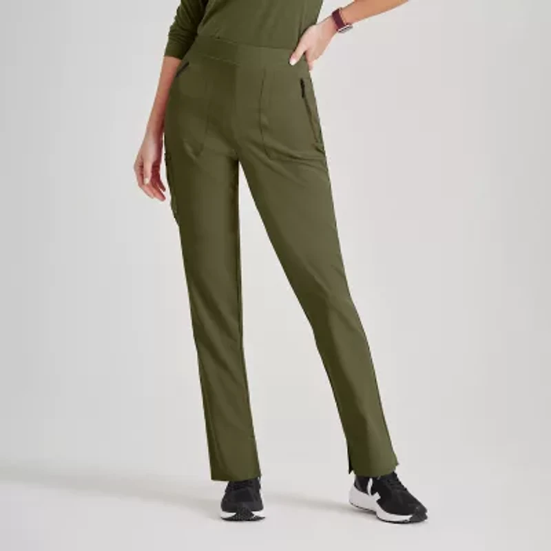 Barco Unify Bup601 Purpose 5-Pocket High-Rise Slim Leg Womens Petite Stretch Fabric Moisture Wicking Scrub Pant