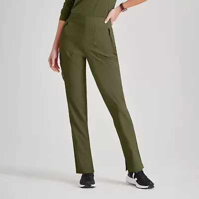 Barco Unify Bup601 Purpose 5-Pocket High-Rise Slim Leg Womens Petite Stretch Fabric Moisture Wicking Scrub Pant
