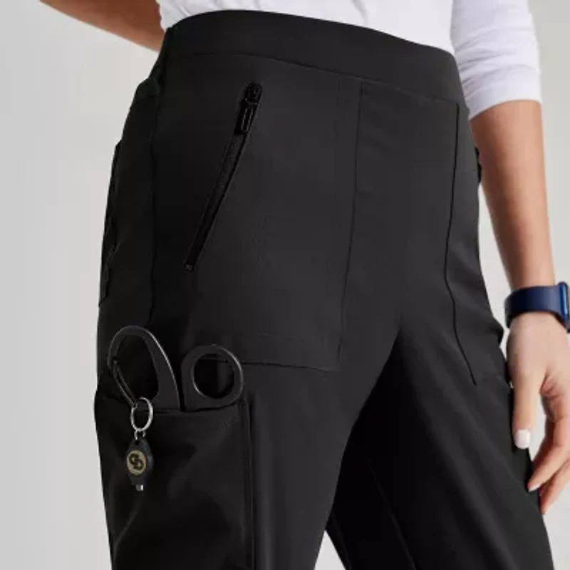 Barco Unify Bup601 Purpose 5-Pocket High-Rise Slim Leg Womens Petite Stretch Fabric Moisture Wicking Scrub Pant