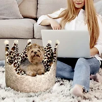 Precious Tails Crown Taupe Pet Bed