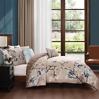 Bebejan Blue Blossom 5-pc. Midweight Reversible Comforter Set