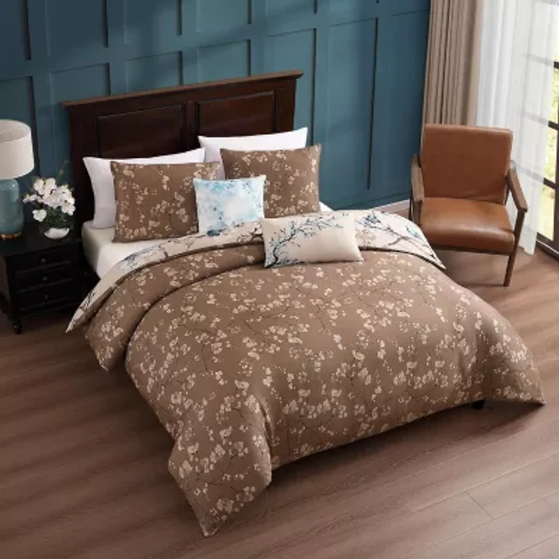 Bebejan Blue Blossom 5-pc. Midweight Reversible Comforter Set