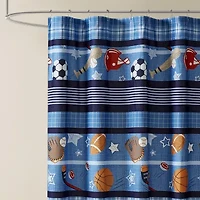 INK+IVY Kids All Star Sports Shower Curtain