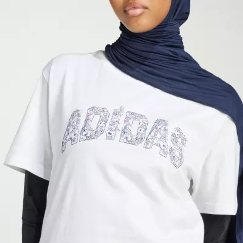 adidas Womens Crew Neck Short Sleeve Active T-Shirt