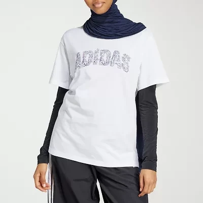 adidas Womens Crew Neck Short Sleeve Active T-Shirt