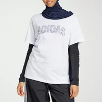 adidas Womens Crew Neck Short Sleeve Active T-Shirt