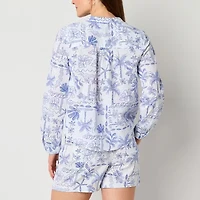 St. John's Bay Womens V Neck Long Sleeve Tall Blouse