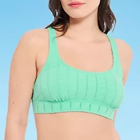 Decree Womens Adjustable Straps Jacquard Juniors Bralette Bikini Swimsuit Top