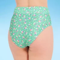 Decree Womens Lined Floral Juniors High Waist Bikini Swimsuit Bottom