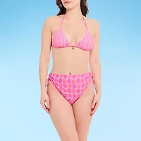 Decree Womens Adjustable Straps Striped Juniors Bralette Bikini Swimsuit Top