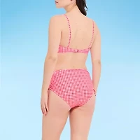 Decree Womens Adjustable Straps Gingham Juniors Bralette Bikini Swimsuit Top