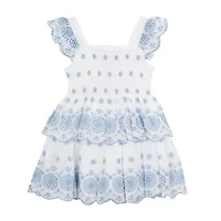 Rare Editions Big Kid Girls Short Sleeve Flutter Sundress