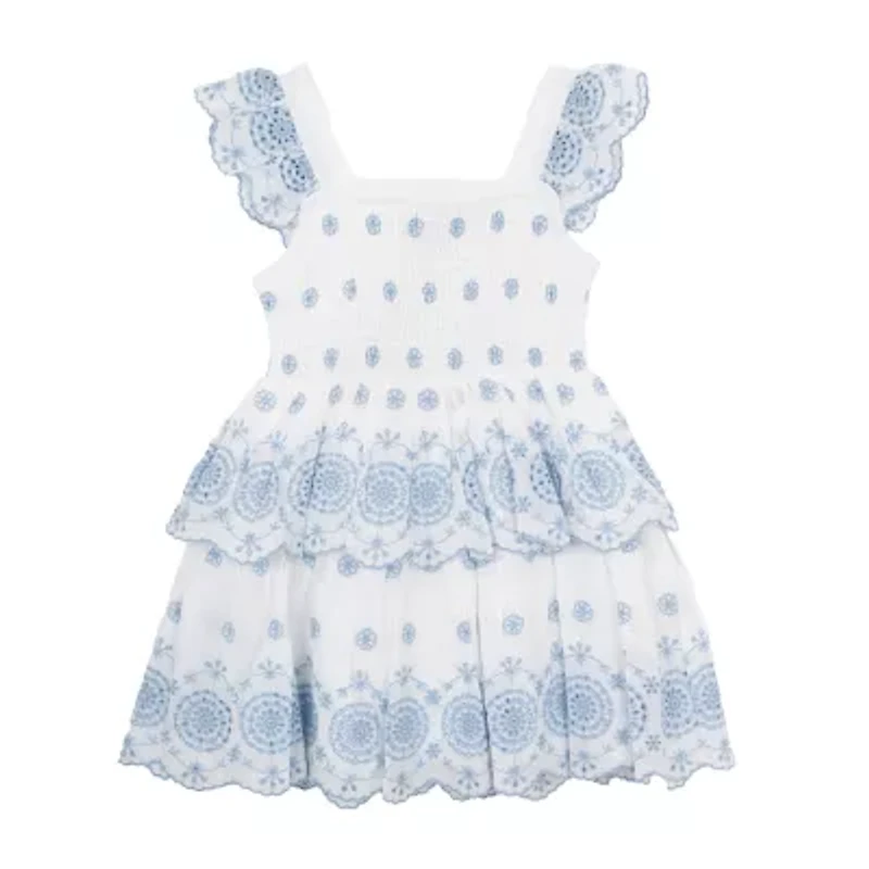 Rare Editions Big Kid Girls Short Sleeve Flutter Sundress