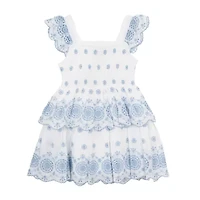 Rare Editions Big Kid Girls Short Sleeve Flutter Sundress