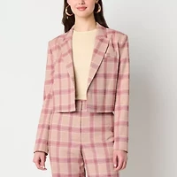 Worthington Womens Plaid Regular Fit Blazer