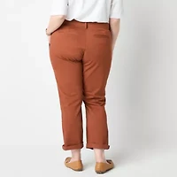 St. John's Bay Plus Women's Relaxed Fit Girl Friend Chino Pant