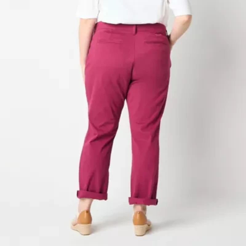 St. John's Bay Womens Plus Straight Mid Rise Pant
