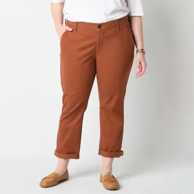 St. John's Bay Womens Plus Straight Mid Rise Pant