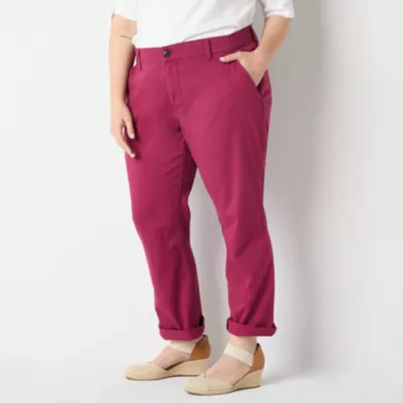 St. John's Bay Womens Plus Straight Mid Rise Pant