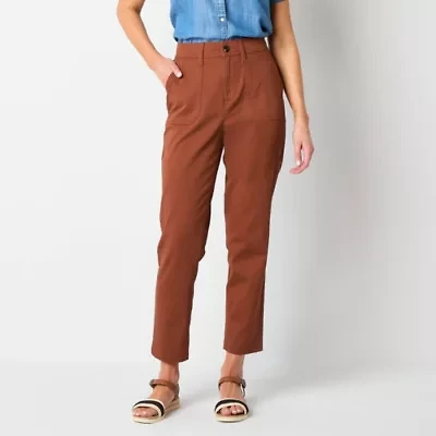 St. John's Bay Womens Stretch Fabric Slim Cargo Pant