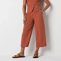 a.n.a Linen Blend Womens Wide Leg High Rise Capri Pant
