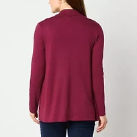 Liz Claiborne Womens Long Sleeve Open Front Cardigan
