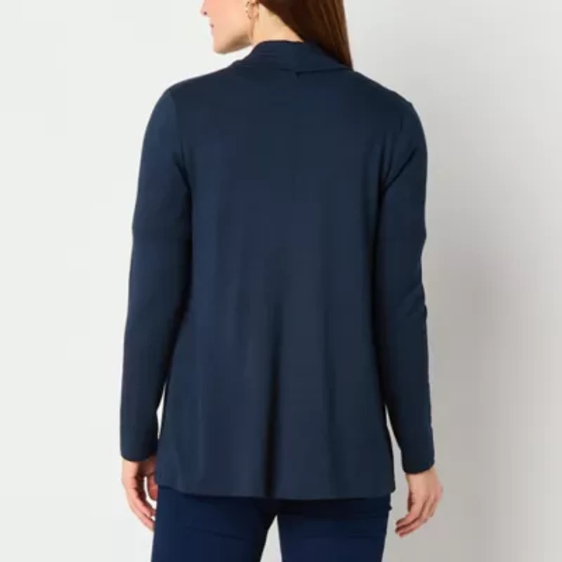 Liz Claiborne Womens Long Sleeve Open Front Cardigan