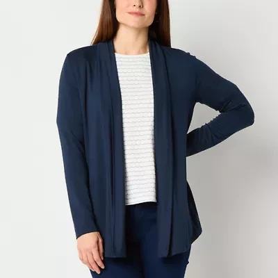 Liz Claiborne Womens Long Sleeve Open Front Cardigan