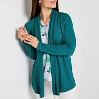 Liz Claiborne Womens Long Sleeve Open Front Cardigan
