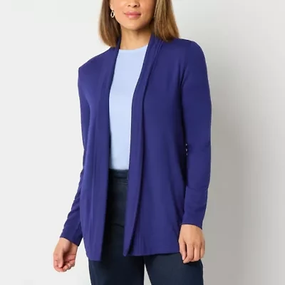 Liz Claiborne Womens Long Sleeve Open Front Cardigan