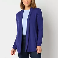 Liz Claiborne Womens Long Sleeve Open Front Cardigan