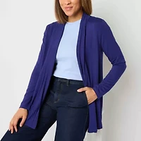 Liz Claiborne Womens Long Sleeve Open Front Cardigan